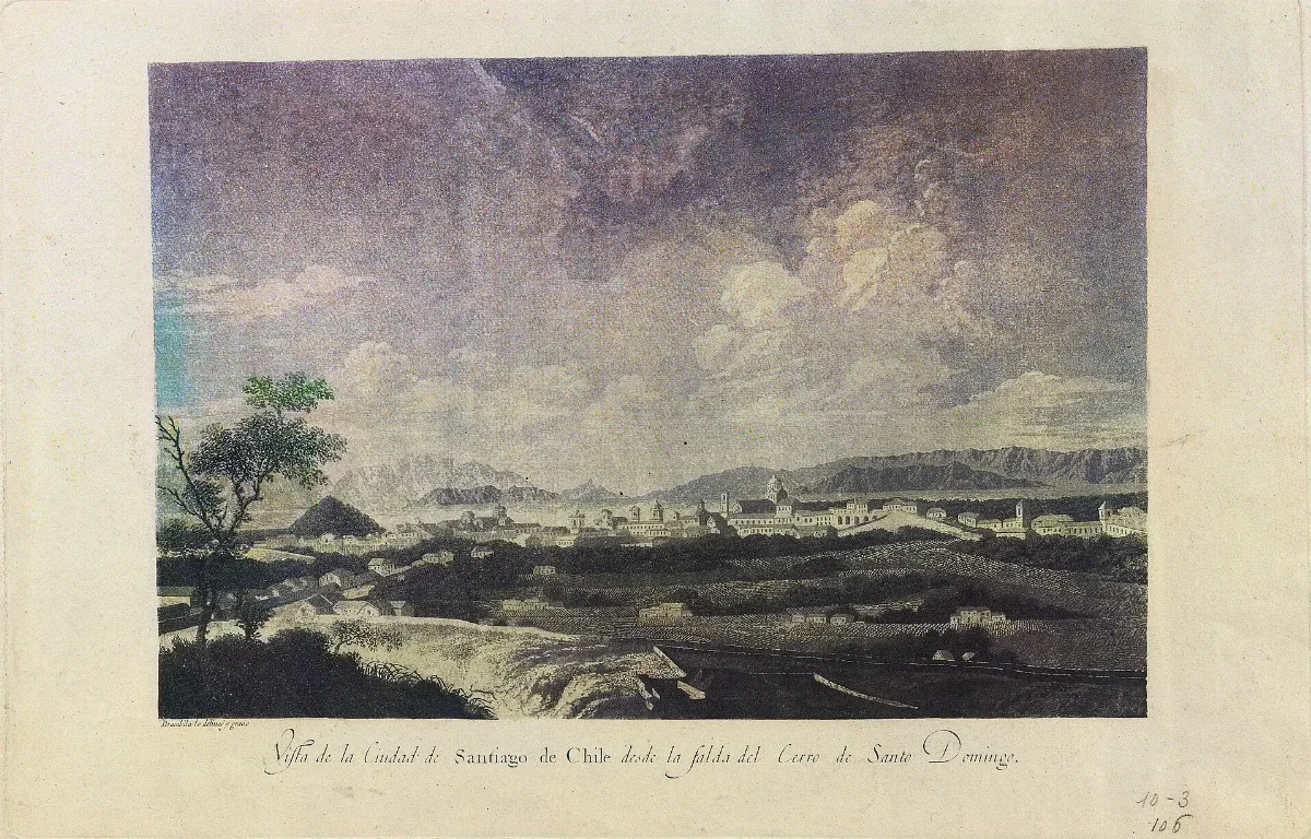Vista de la ciudad de Santiago de Chile — aprox. 1812–1930 | Chile de Ayer