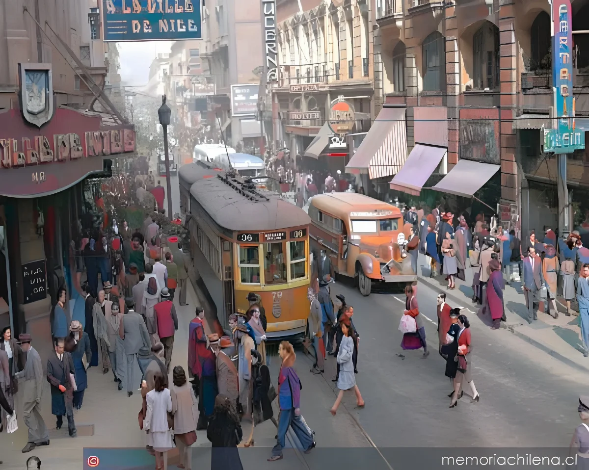 Calle Ahumada, Santiago, 1940 — 1940 | Chile de Ayer