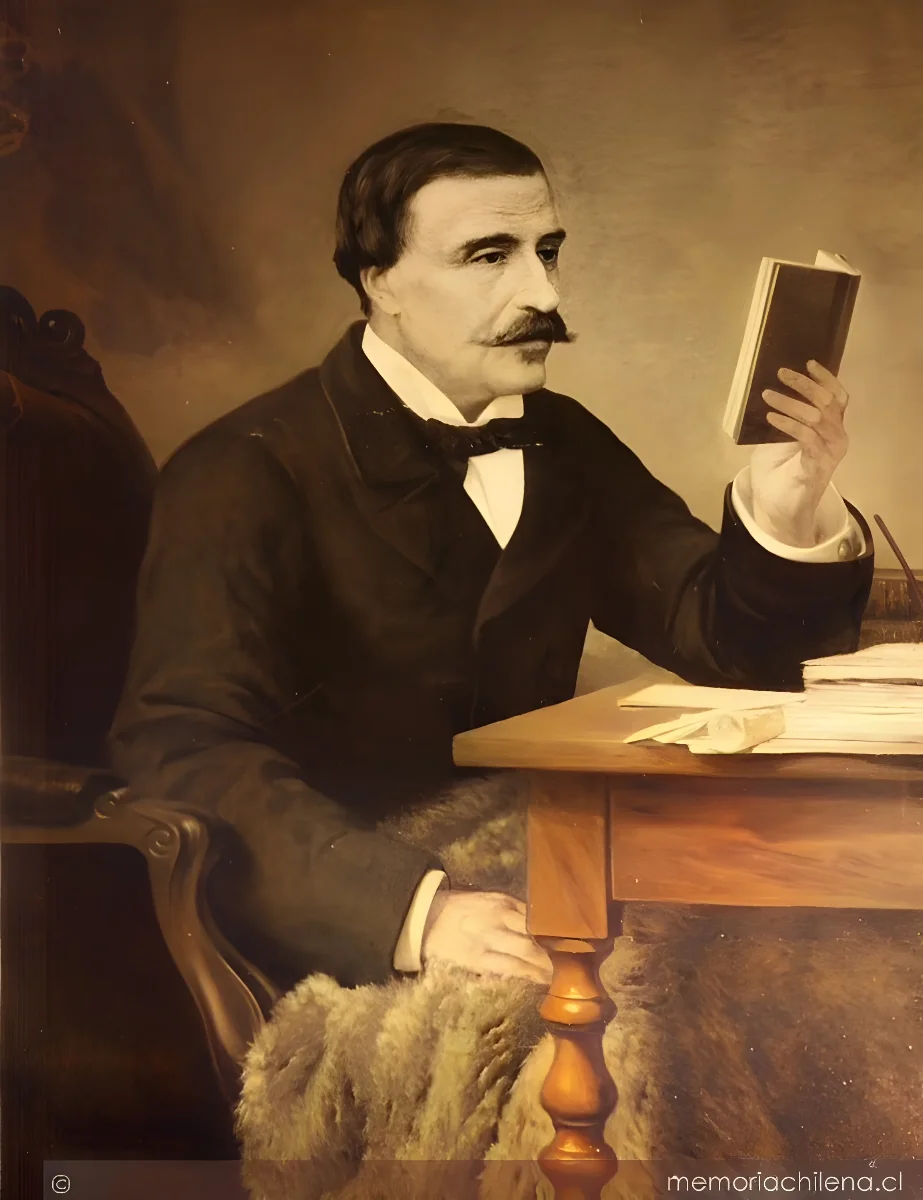 José Victorino Lastarria con libro en mano — 1817 | Chile de Ayer