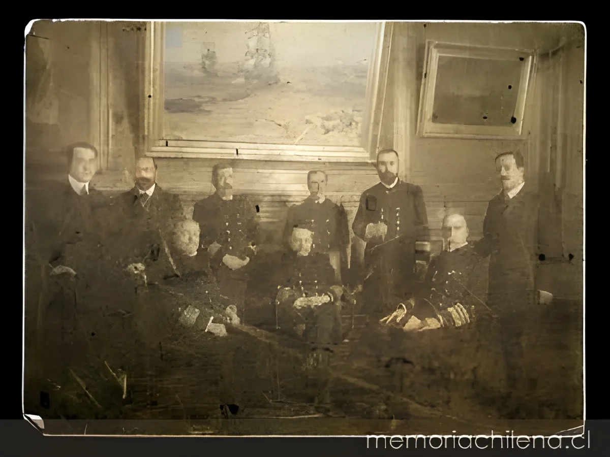 Reunión de Almirantes de la Armada, entre ellos el Almirante Jorge Montt y Almirante Simpson, 1906 — 1906 | Chile de Ayer