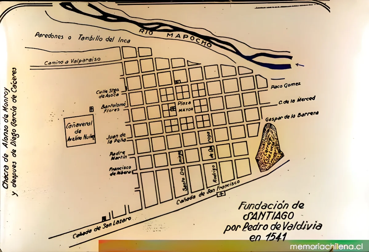 Fundación de Santiago por Pedro de Valdivia en 1541 — 1900 | Chile de Ayer