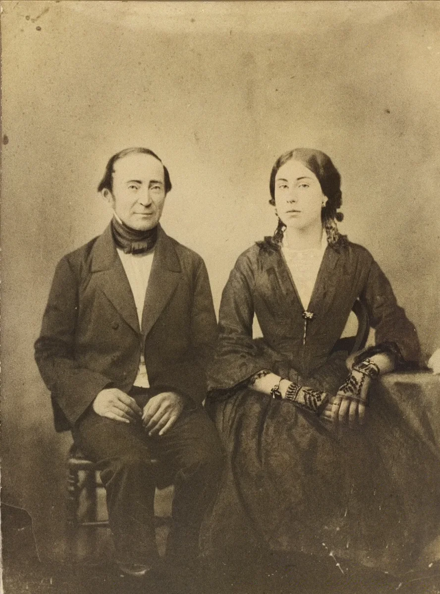 Ignacio Domeyko y su esposa, Enriqueta Sotomayor Guzmán — 1854 | Chile de Ayer