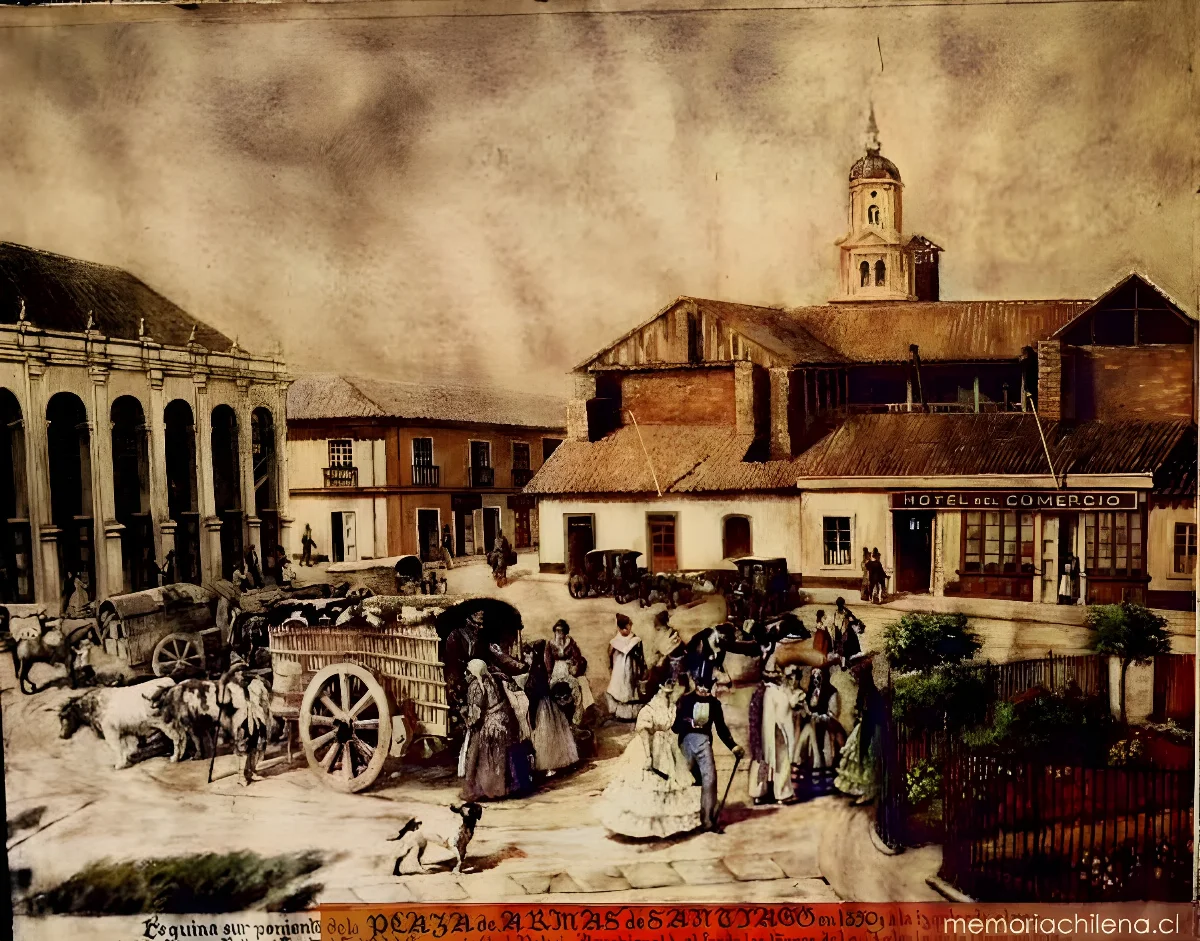 Plaza de Armas de Santiago, 1850 — 1850 | Chile de Ayer