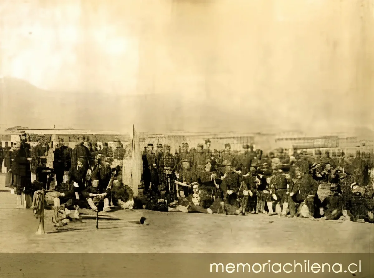 Regimiento 2o. de Línea : jefes y oficiales que combatieron en Tarapacá, hacia 1884 — 1884 | Chile de Ayer
