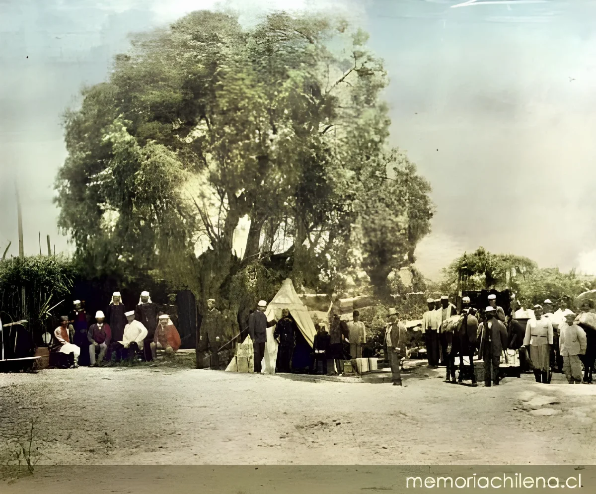 Tienda de campaña del ministro de Guerra y Marina José Francisco Vergara, hacia 1880 — 1880 | Chile de Ayer