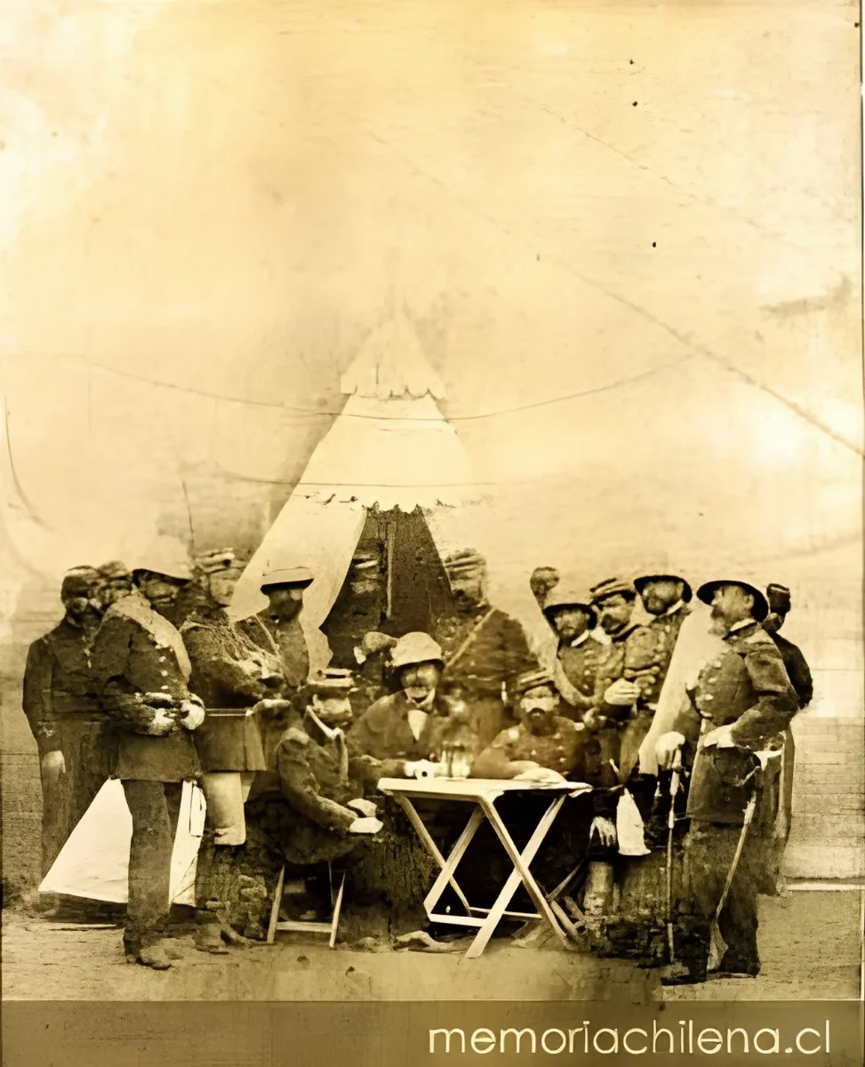 Primer Estado Mayor General, del Ejército Chileno, hacia 1880 — 1880 | Chile de Ayer