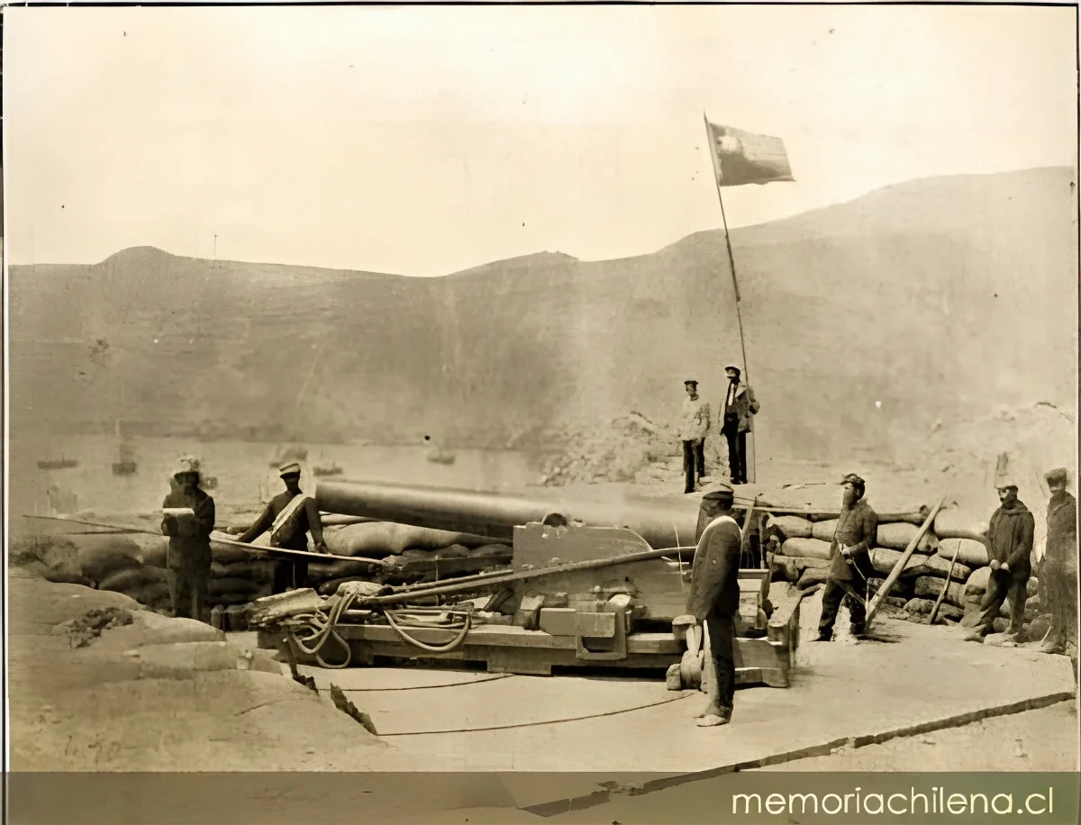 Artillería chilena en Pisagua, 1879 — 1879 | Chile de Ayer