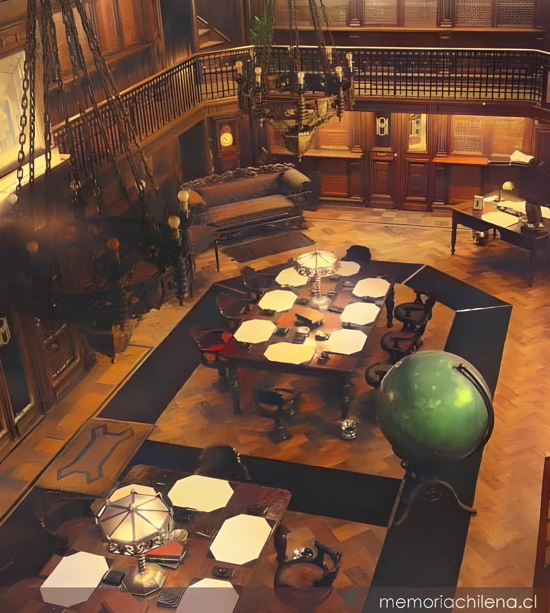 Sala de lectura de la Sala Medina en la Biblioteca Nacional, hacia 1930 — 1930 | Chile de Ayer