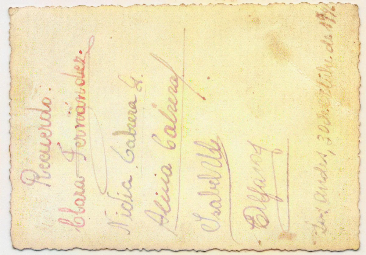 Reverso foto: DIG-0200 — Los Andes — 1946 | Chile de Ayer