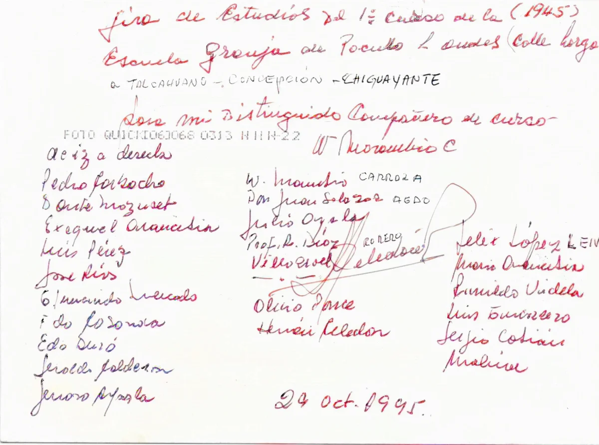 Reverso Foto anterior — Calle Larga — 1945 | Chile de Ayer