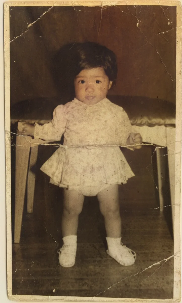 Julia Rosa Campos López en galería comercial de los Andes — Calle Larga — 1975 | Chile de Ayer