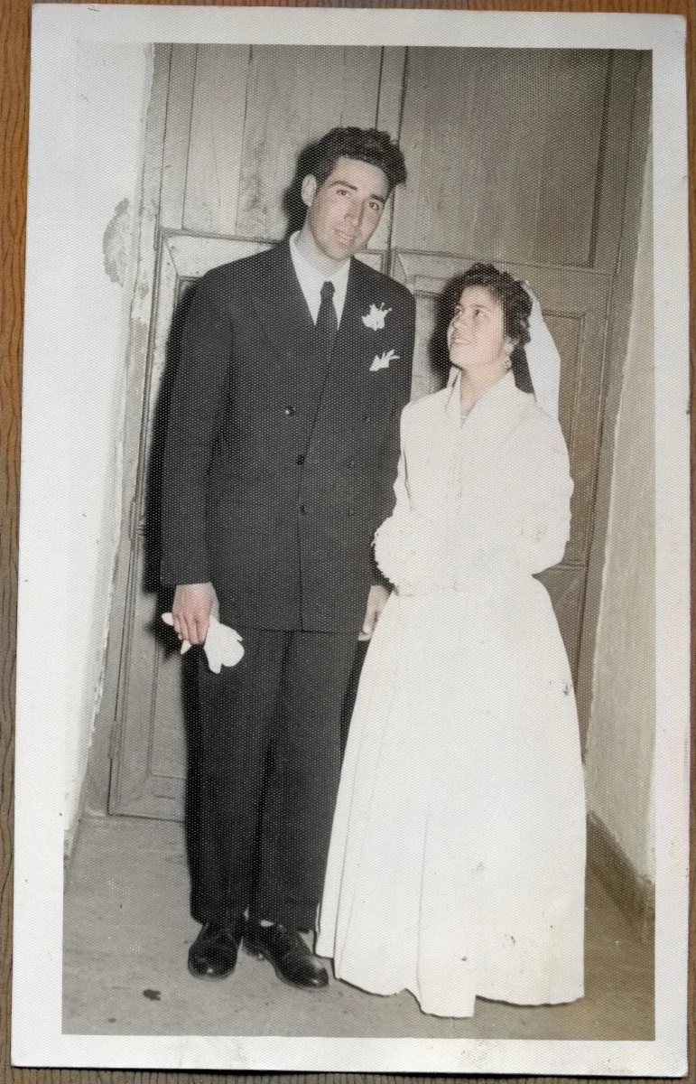 Novios el día de su matrimonio — Los Andes — 1960 | Chile de Ayer