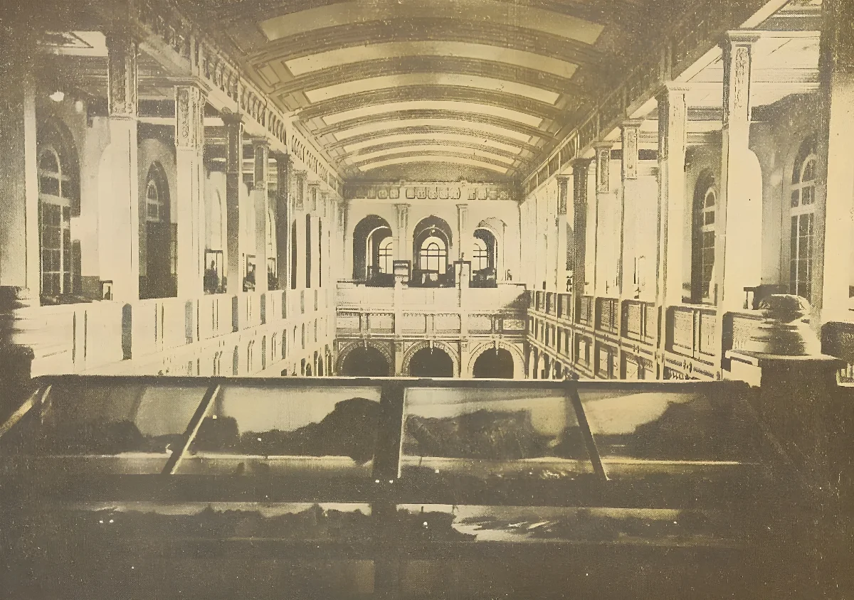 Galerías de la sala central, Museo Nacional de Historia Natural, Santiago, Chile. — aprox. 1934 | Chile de Ayer