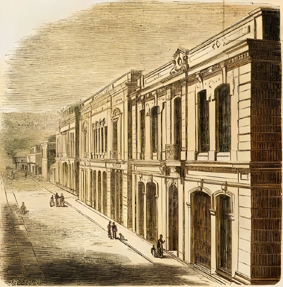 Valparaíso - Calle de la Planchada, costado norte — 1872 | Chile de Ayer