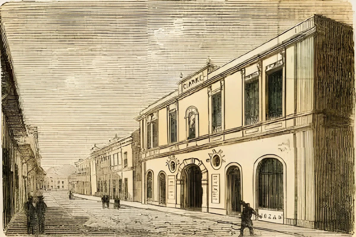 Valparaíso - Calle del Teatro — 1872 | Chile de Ayer