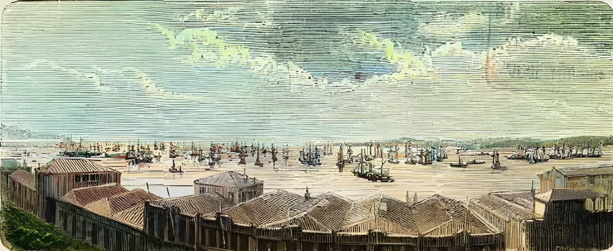 Valparaíso - Vista de la bahía — 1872 | Chile de Ayer