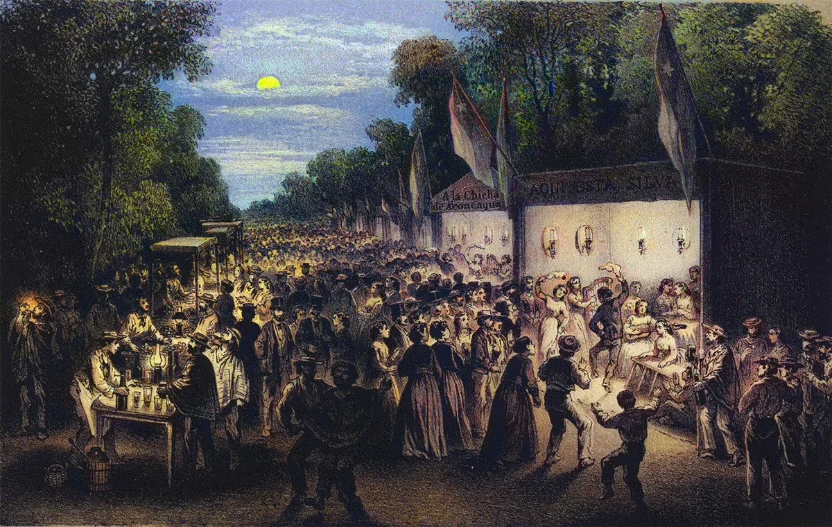Noche Buena en la Cañada — 1872 | Chile de Ayer