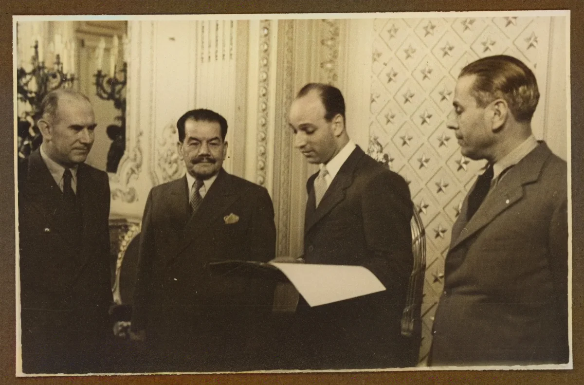 Presidente en recepción protocolar con delegación oficial — Viña del Mar — 1940 | Chile de Ayer