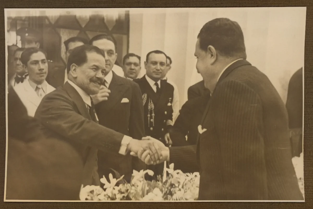 Presidente Pedro Aguirre Cerda en acto de bienvenida oficial — aprox. 1939 | Chile de Ayer
