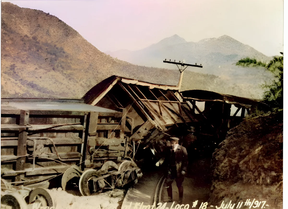 Accidente Ferrocarril de Sewell, 1917 — 1917 | Chile de Ayer