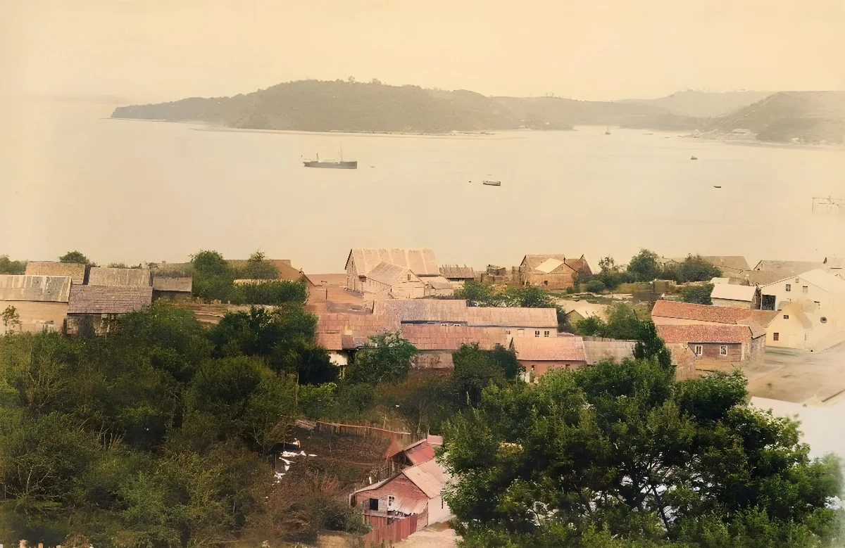 Seno Reloncaví desde Puerto Montt, 1893. — 1893 | Chile de Ayer
