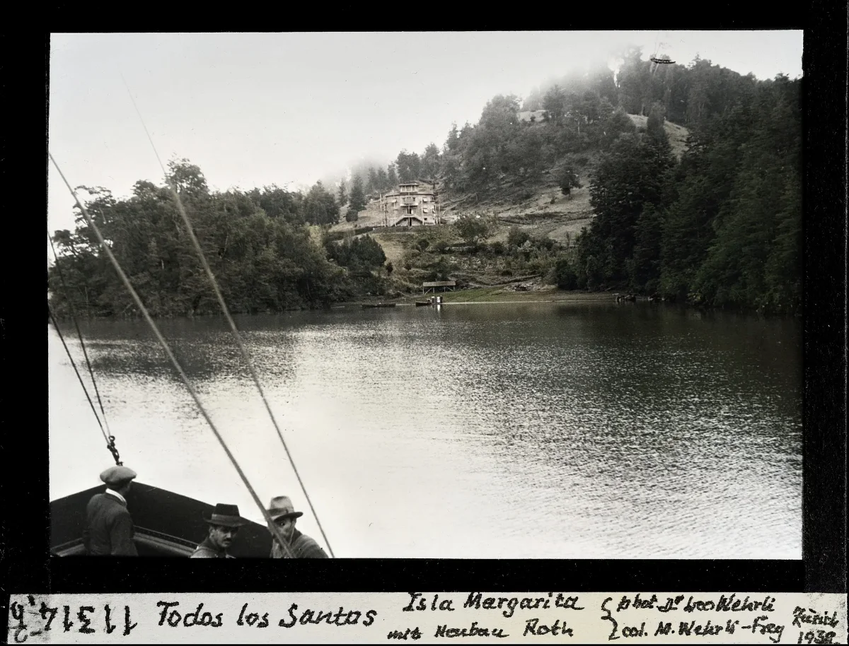 Lago Todos los Santos, Isla Margarita mit Neubau Roth — 1938 | Chile de Ayer