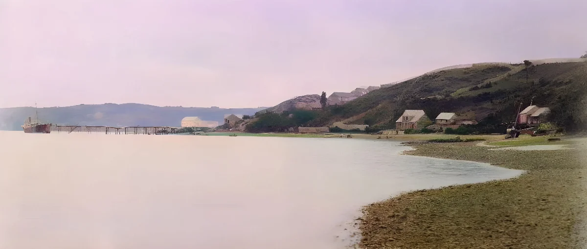 Playa de Castro y Vapor Pudeto 1893. — 1893 | Chile de Ayer