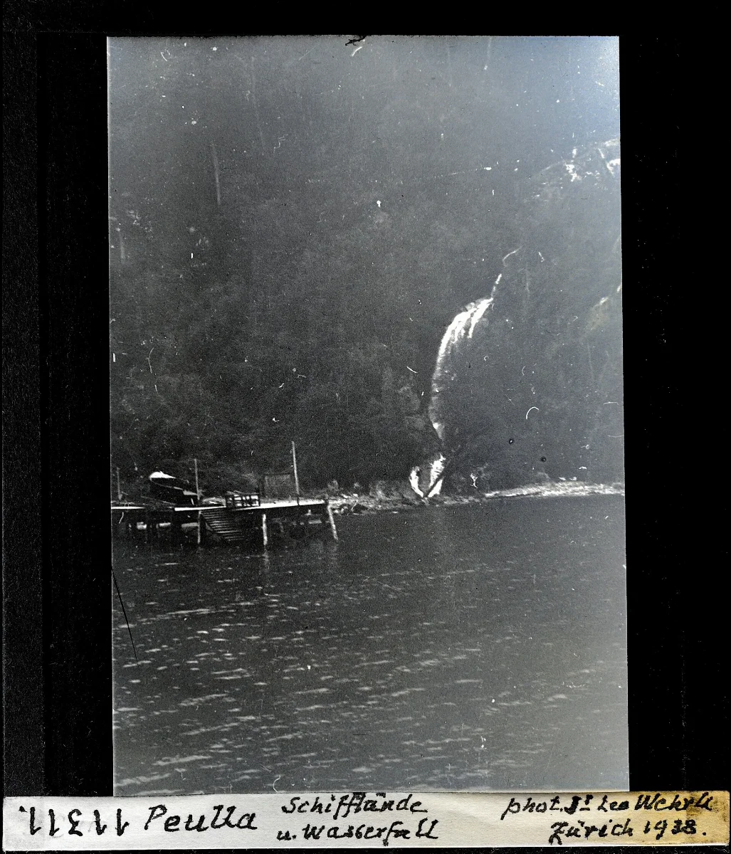Peulla Schifflände und Wasserfall — Puerto Montt — 1938 | Chile de Ayer