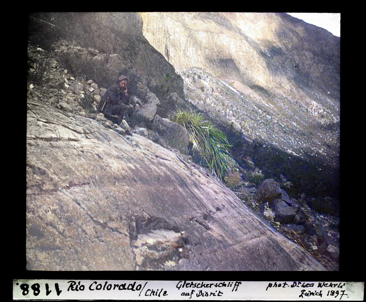 Rio Colorado, Gletscherschliff auf Diorit — 1897 | Chile de Ayer