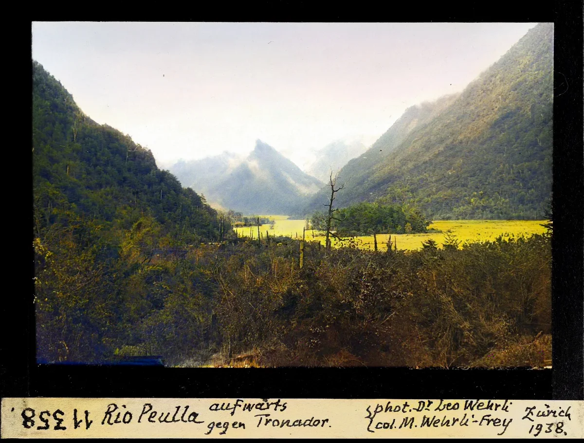 Rio Peulla aufwärts, gegen Tronador — Puerto Montt — 1938 | Chile de Ayer
