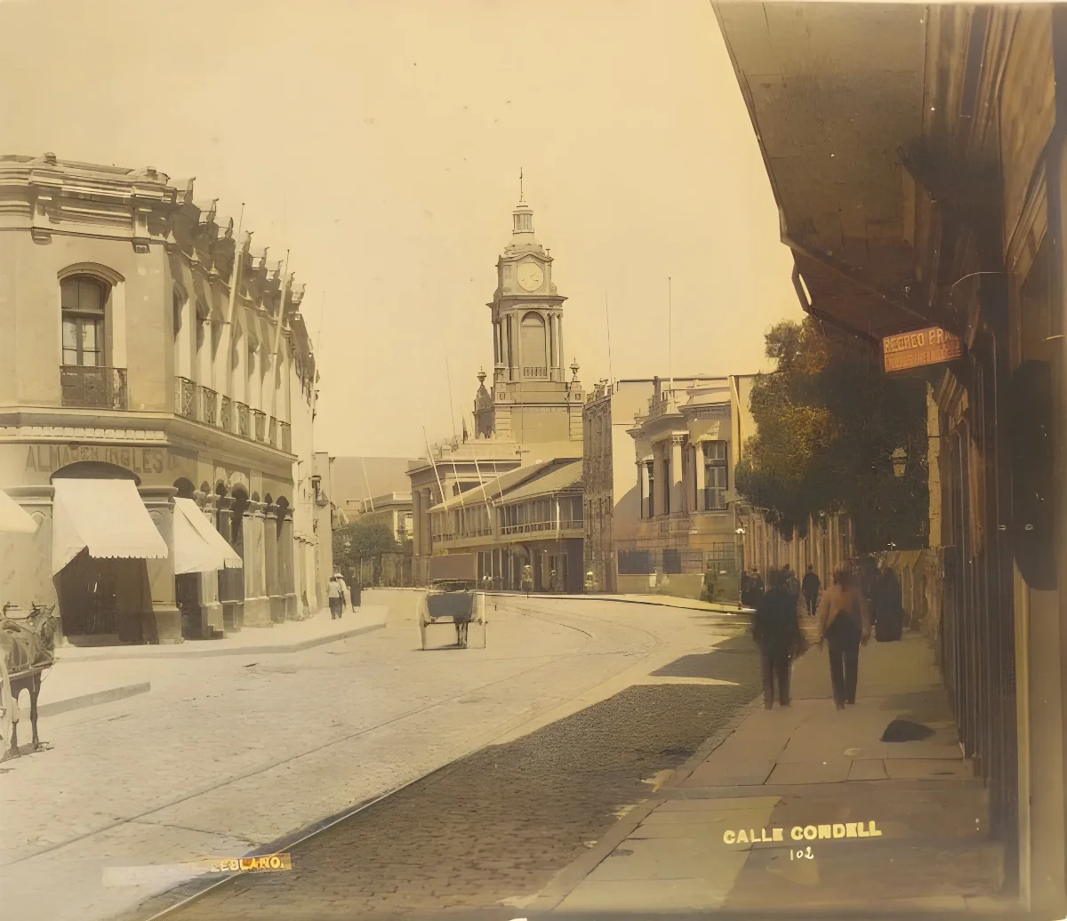Calle Condell de Valparaíso en 1888 — 1888 | Chile de Ayer