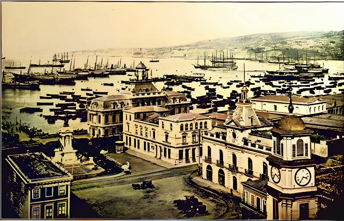 El Puerto de Valparaíso alrededor de 1880 — 1880 | Chile de Ayer