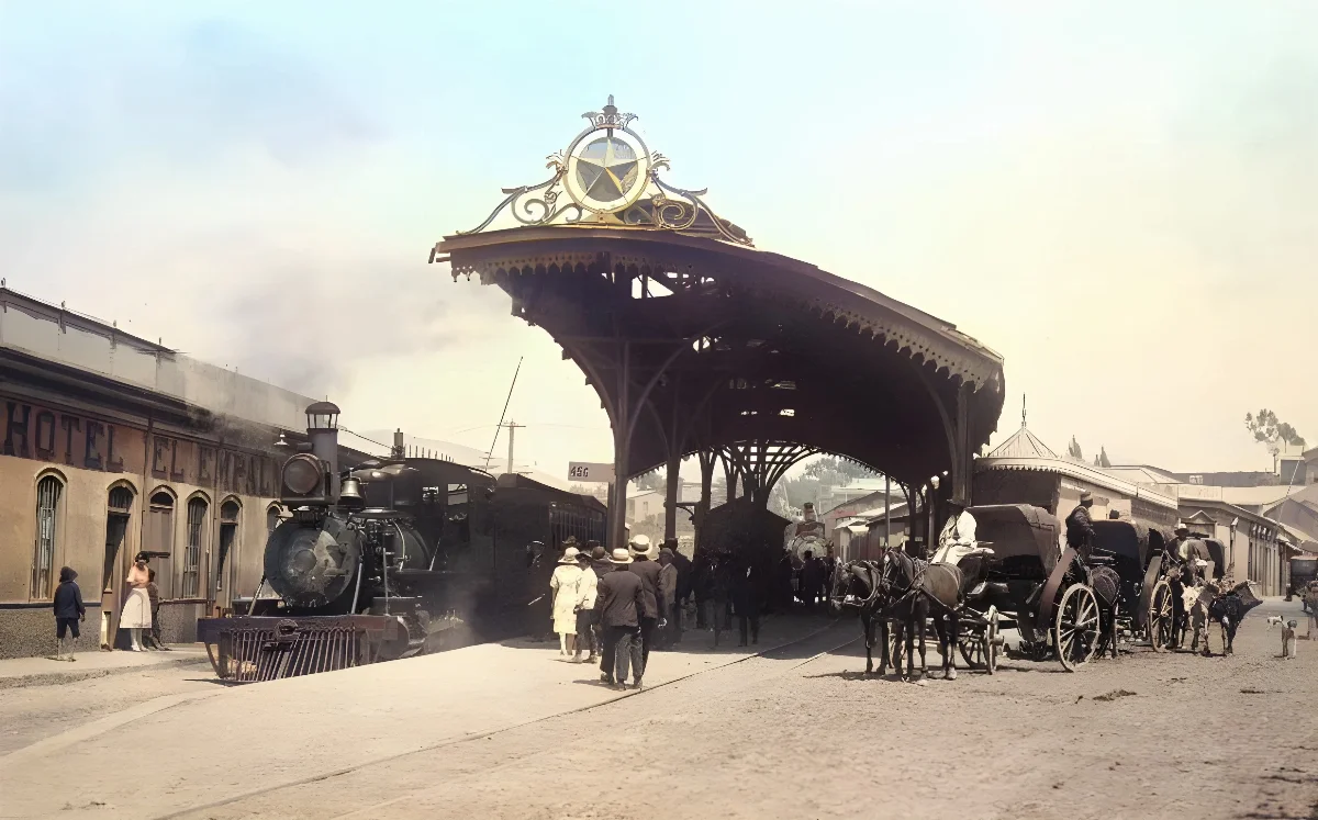 Estación Empalme del centro de Coquimbo en el año 1910. — 1910 | Chile de Ayer