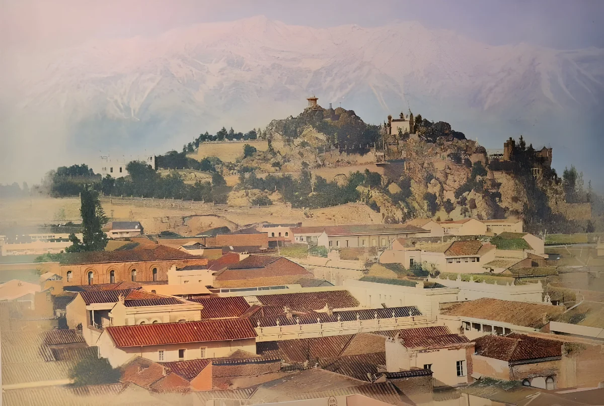 Vista del Cerro Santa Lucía en 1883 — 1883 | Chile de Ayer