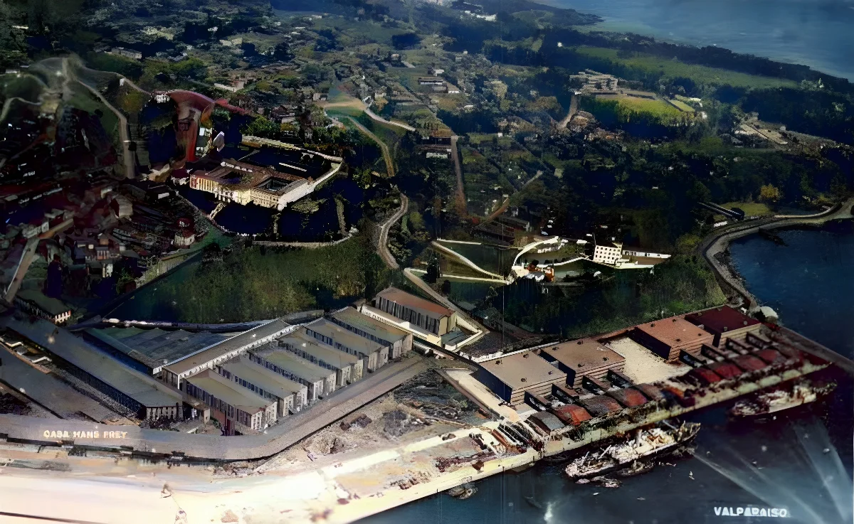 Valparaíso desde el aire a principios de Siglo XX. — 1900 | Chile de Ayer