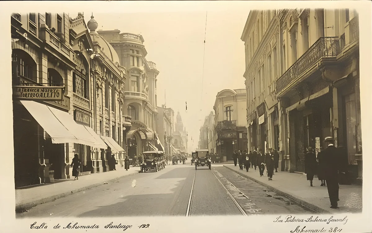 Calle de Ahumada en 1918. — 1918 | Chile de Ayer
