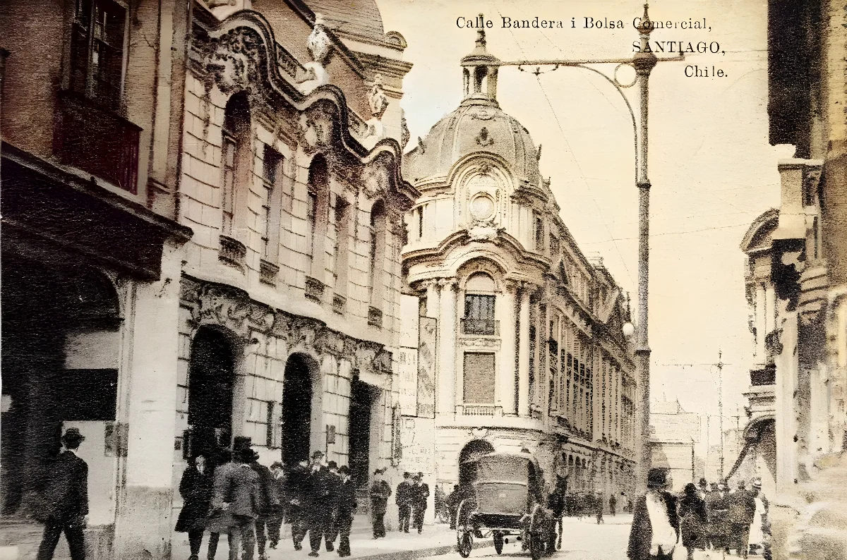 Calle Bandera de Santiago en 1920 — Calle Bandera — 1920 | Chile de Ayer