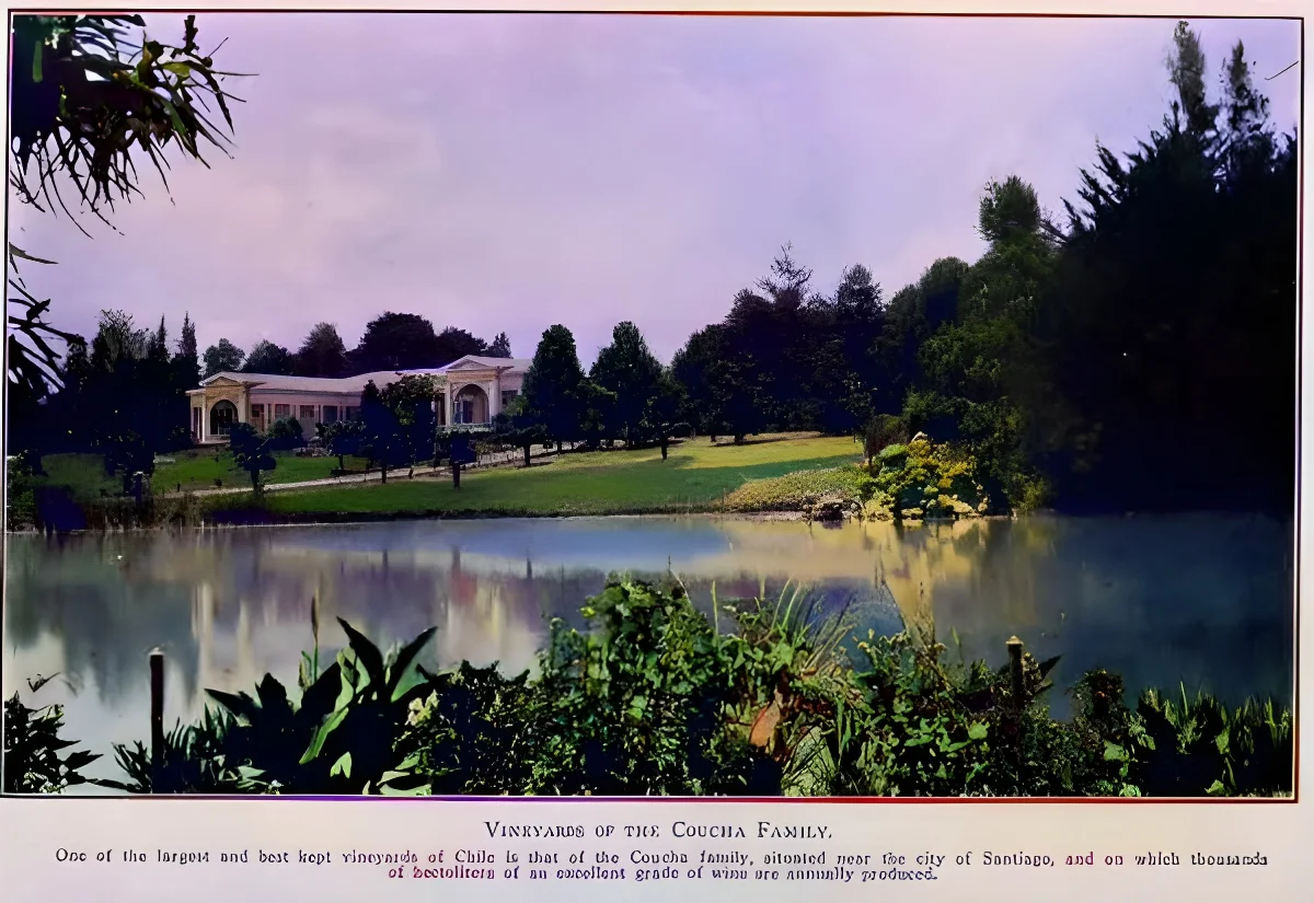 Casona y parque del Llano de Pirque, Viña Concha y Toro en 1912 — Viña Concha y Toro — 1912 | Chile de Ayer