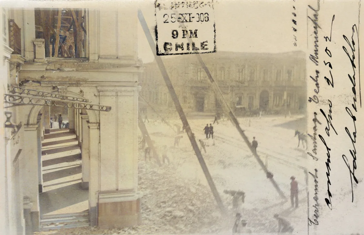 Teatro Municipal de Santiago después del terremoto de 1906 — Teatro Municipal — 1906 | Chile de Ayer