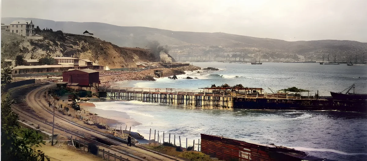 Sector Portales, Valparaíso en 1860 — Sector Portales — 1860 | Chile de Ayer