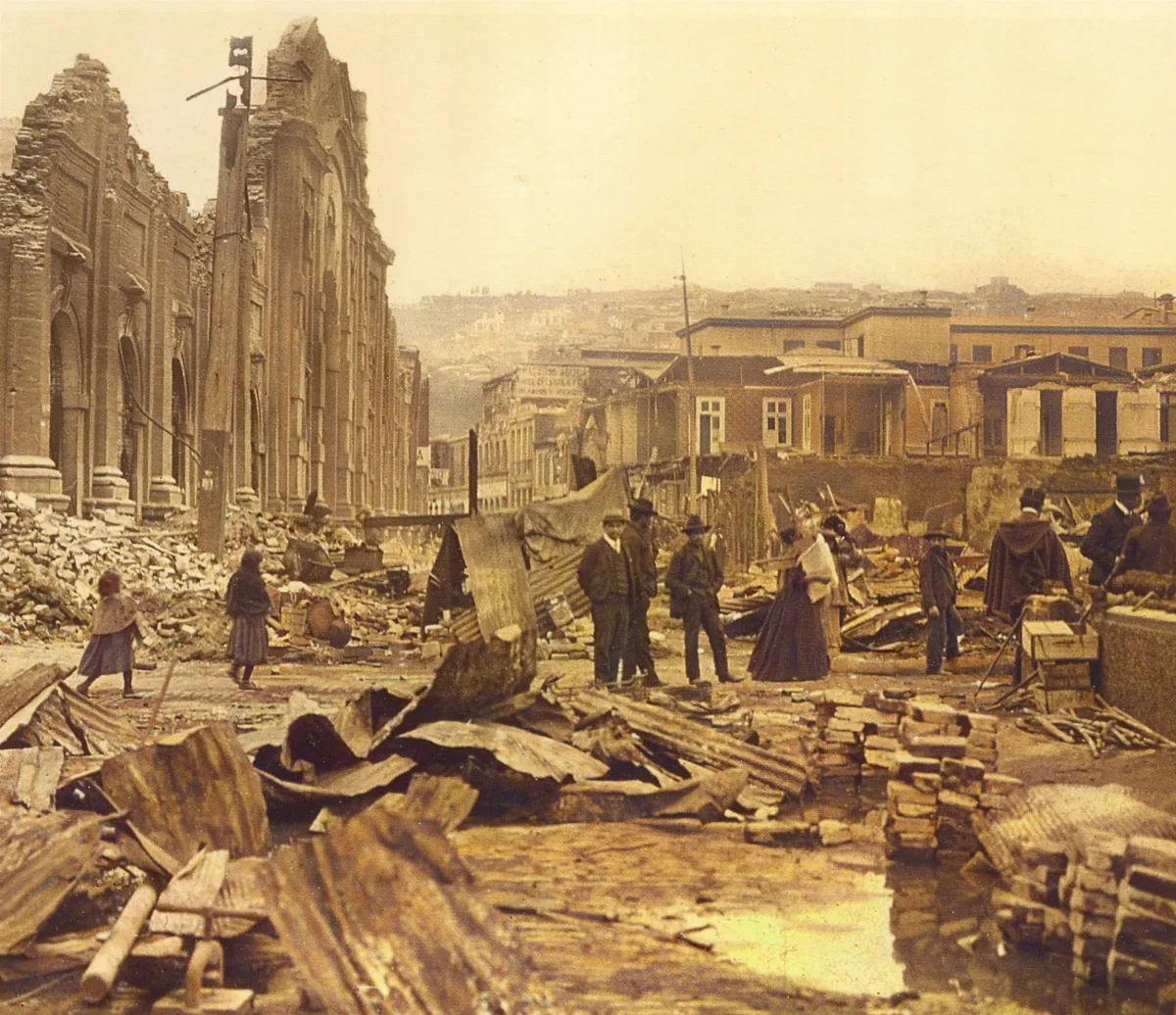 Valparaíso luego del terremoto de 1906 — Estación Puerto — 1906 | Chile de Ayer