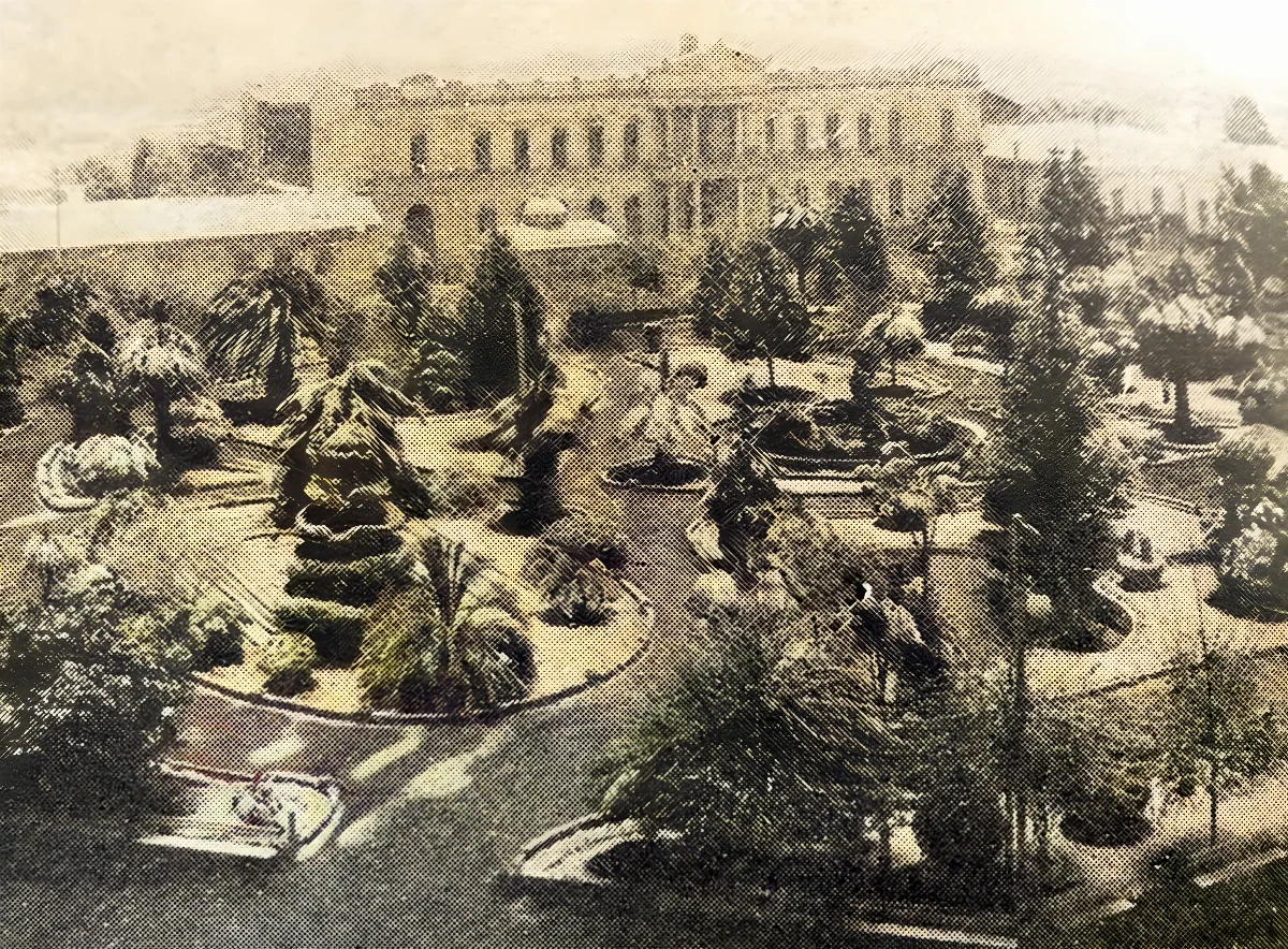 Plaza de Curico nevada en 1914 — Plaza de Armas de Curicó — 1914 | Chile de Ayer