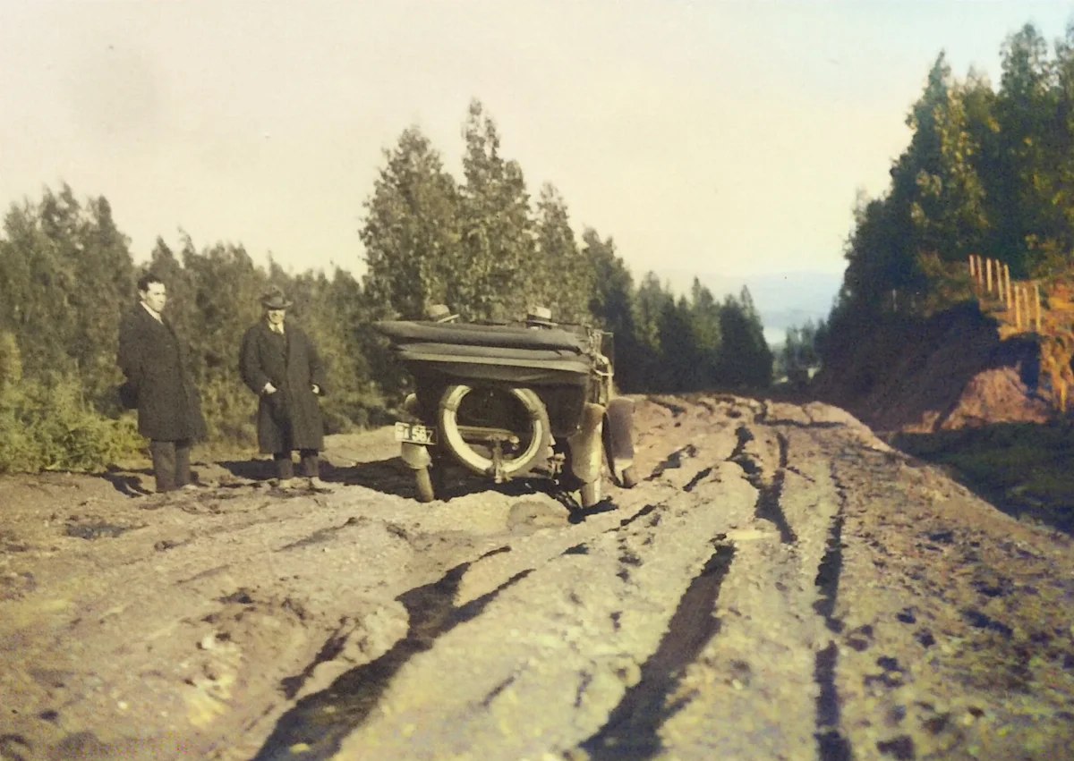 Camino Valparaíso Santiago en 1918 — Camino Valparaíso–Santiago — 1918 | Chile de Ayer