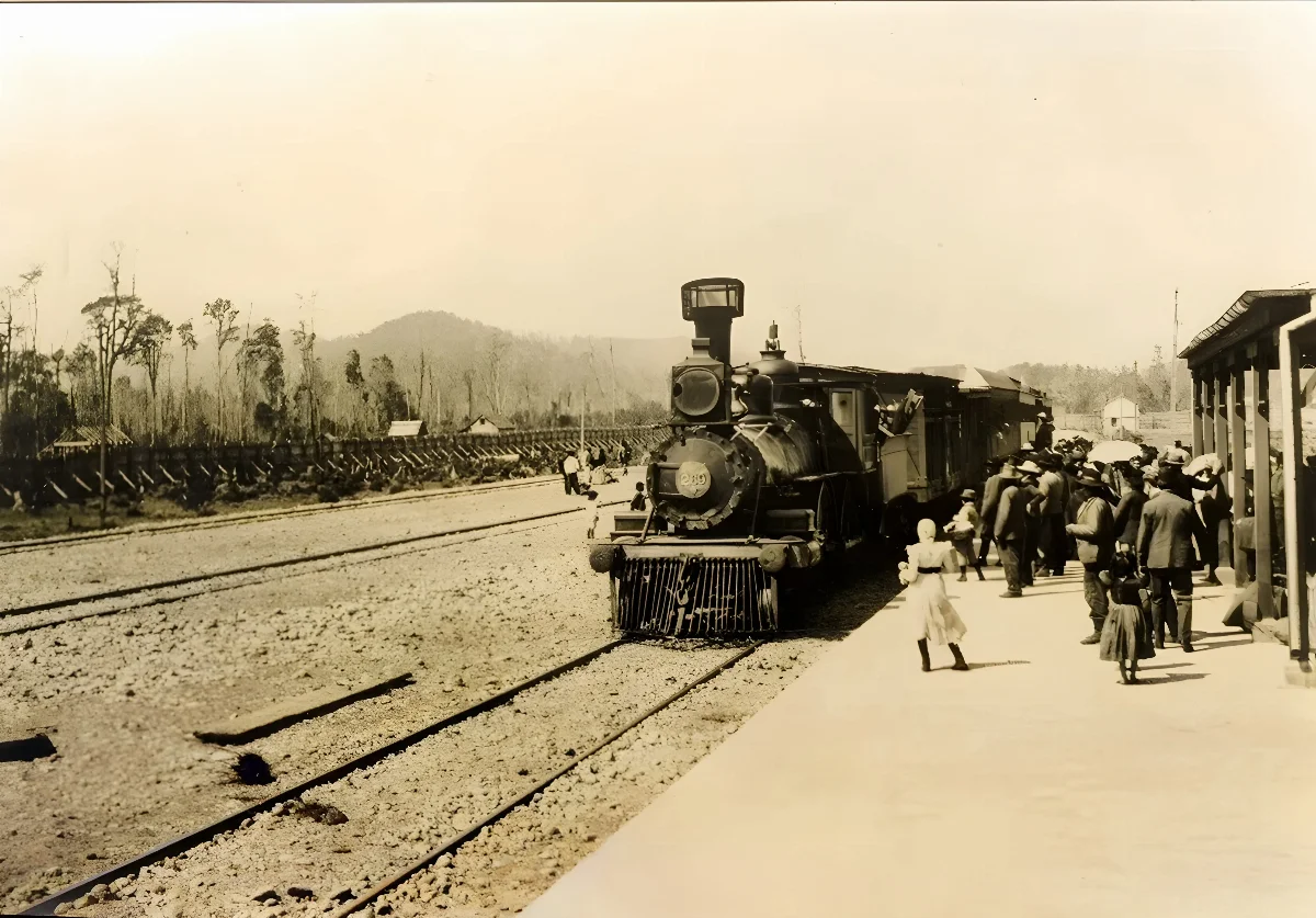 Estación FFCC Quilpué en 1888 — Estación Quilpué — 1888 | Chile de Ayer