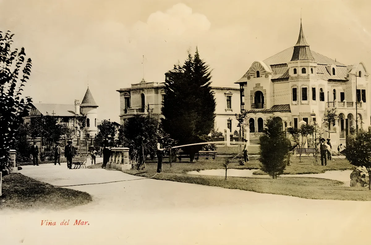 Plaza Vergara en 1900 — Plaza Vergara — 1900 | Chile de Ayer