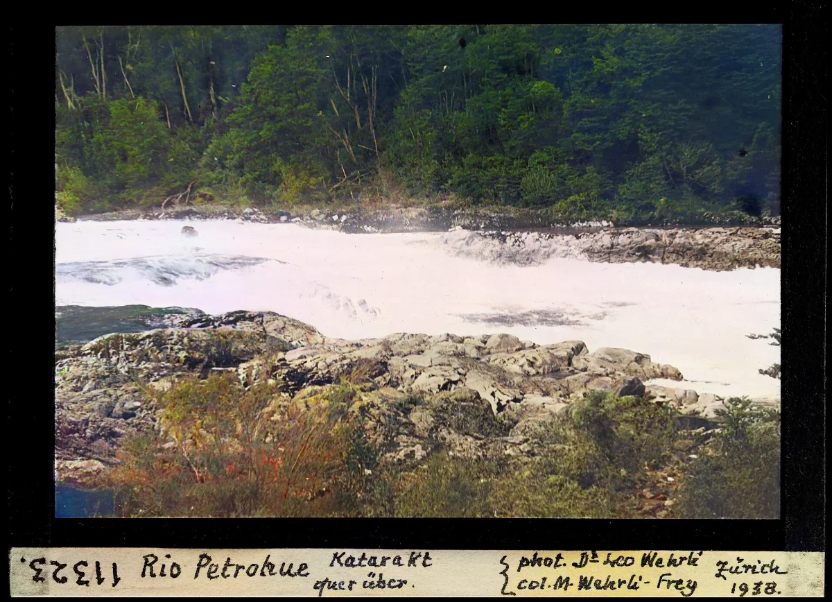 Rio Petrohué , Katarakt querüber — 1938 | Chile de Ayer
