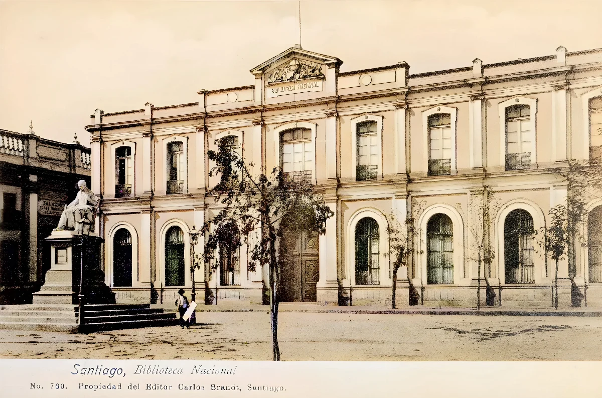 Antigua Biblioteca Nacional de Chile, Santiago, ca. 1890 — Ex Congreso Nacional — 1890 | Chile de Ayer