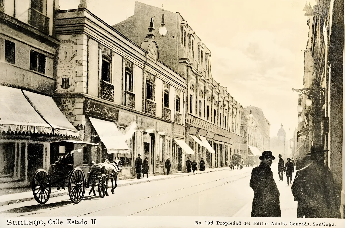 Calle Estado de Santiago, ca. 1890 — Calle Estado — 1890 | Chile de Ayer