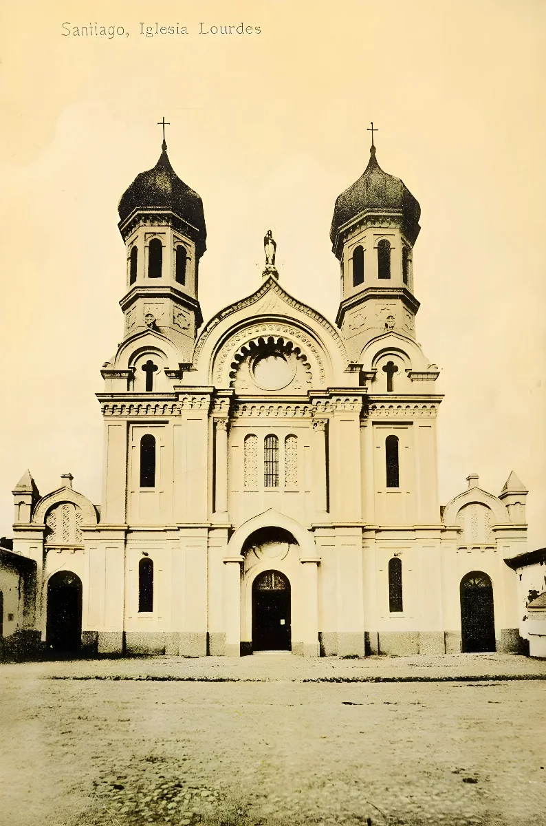 Iglesia de Lourdes, Santiago, ca. 1900 — Iglesia de Lourdes — 1900 | Chile de Ayer