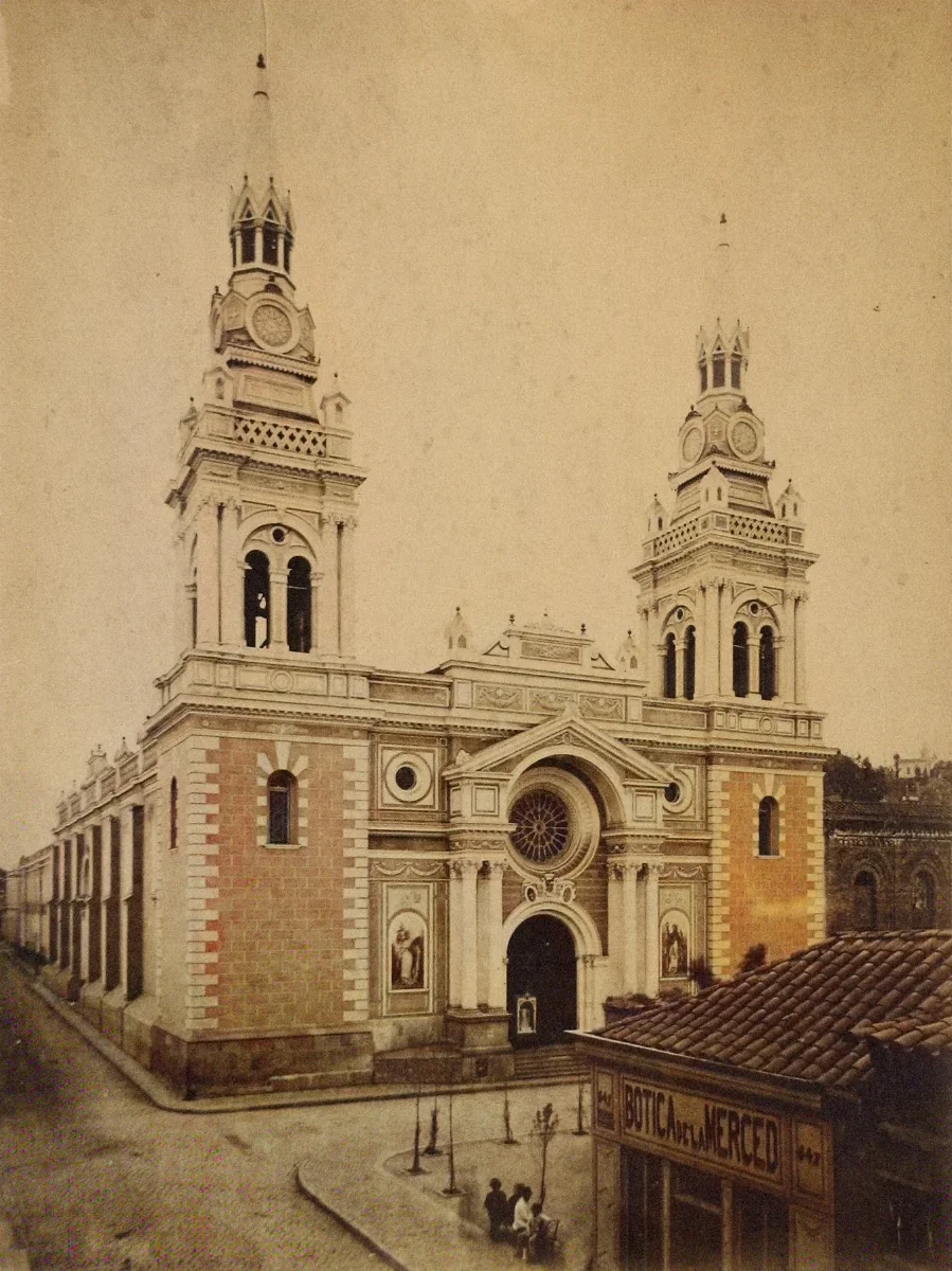 Iglesia de La Merced en 1880 — Calle Estado — 1880 | Chile de Ayer